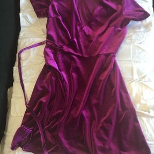 Velvet holiday wrap dress
